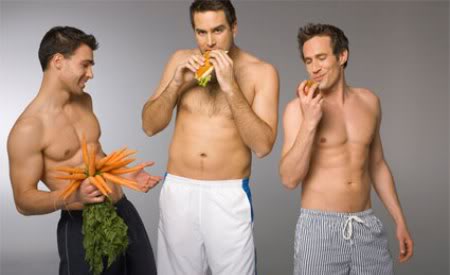Imagen. Caballeros comiendo saludable