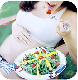 Imagen la alimentación en el embarazo.