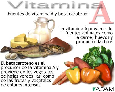 Vitamina A, alimentos